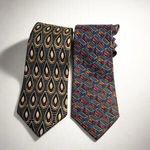 Alexander Julian Colours Silk Geometric Men Tie Multicolor Luxurious Formal Lot2